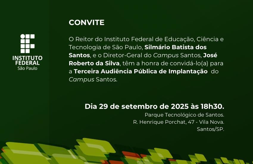 Terceira e última audiência pública de Implantação do Campus Santos 